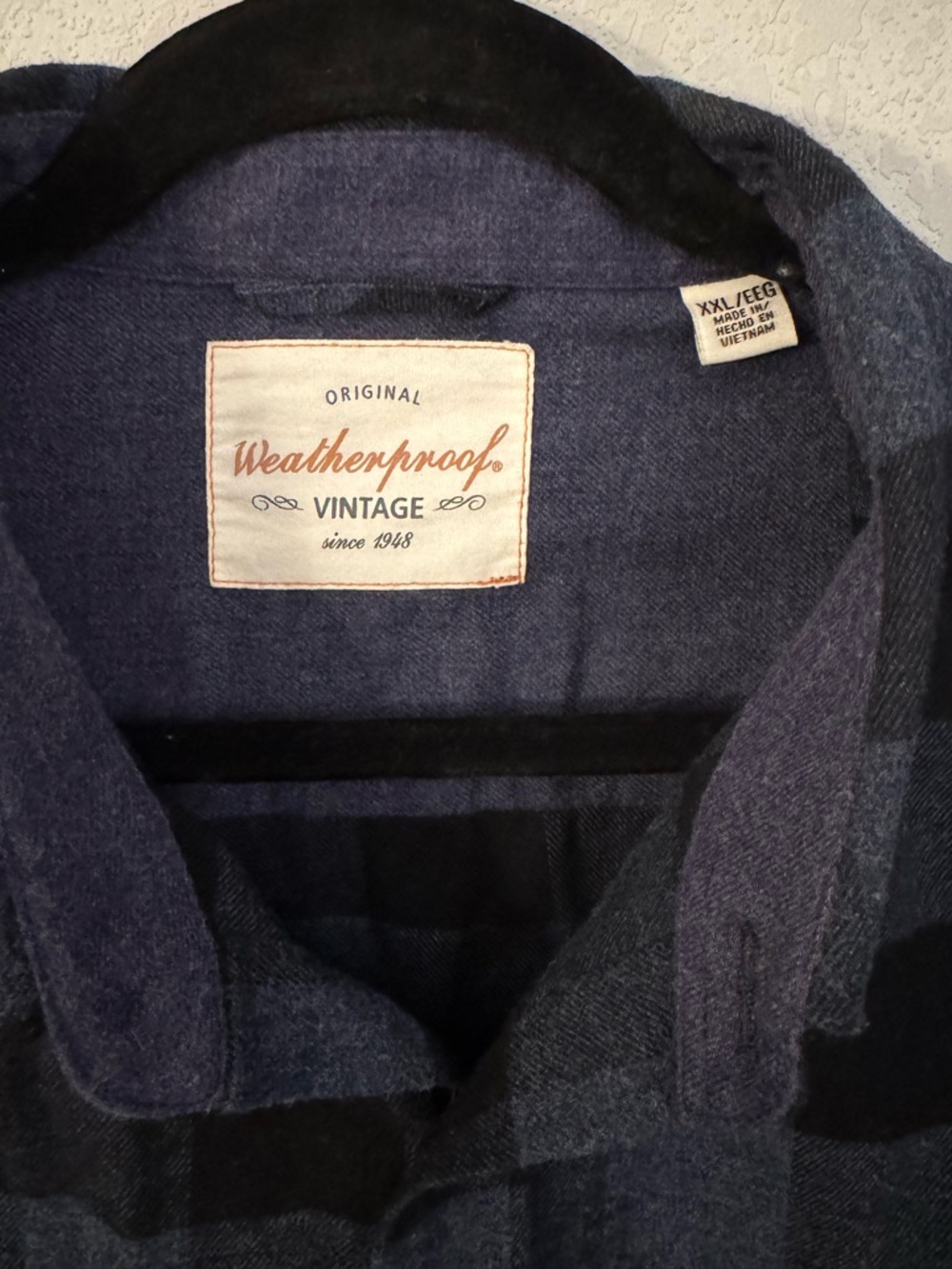 Weatherproof Men's Black and Navy Button-Down Flannel Shirt - Picture 6 of 6